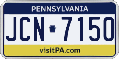 PA license plate JCN7150