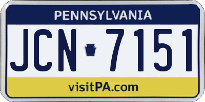PA license plate JCN7151