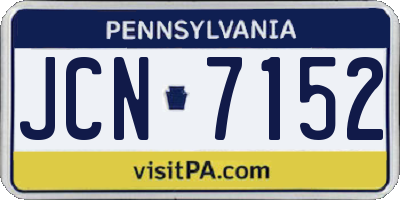 PA license plate JCN7152