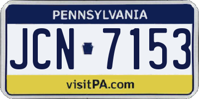 PA license plate JCN7153