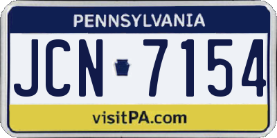 PA license plate JCN7154