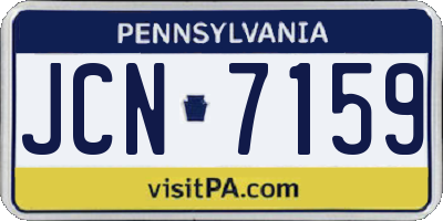 PA license plate JCN7159