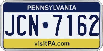 PA license plate JCN7162