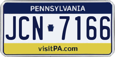 PA license plate JCN7166