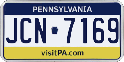 PA license plate JCN7169
