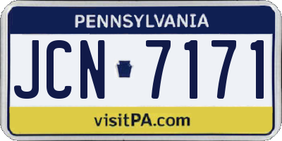 PA license plate JCN7171