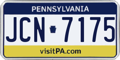 PA license plate JCN7175