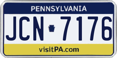 PA license plate JCN7176