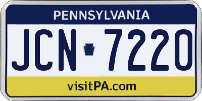 PA license plate JCN7220