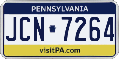 PA license plate JCN7264