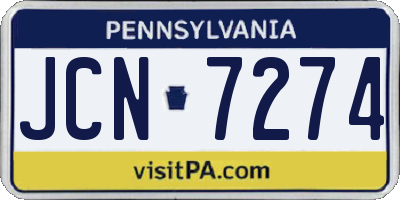 PA license plate JCN7274