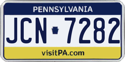 PA license plate JCN7282
