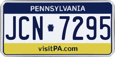PA license plate JCN7295