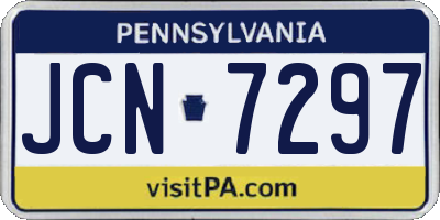 PA license plate JCN7297