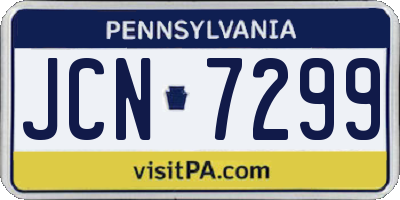 PA license plate JCN7299