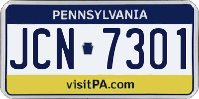 PA license plate JCN7301
