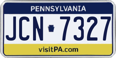 PA license plate JCN7327