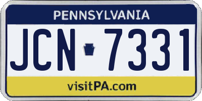 PA license plate JCN7331