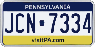 PA license plate JCN7334