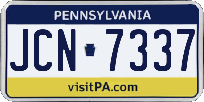 PA license plate JCN7337
