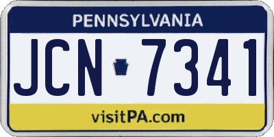 PA license plate JCN7341