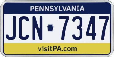 PA license plate JCN7347