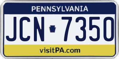 PA license plate JCN7350