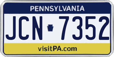 PA license plate JCN7352