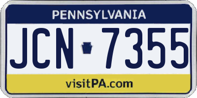 PA license plate JCN7355