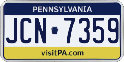 PA license plate JCN7359