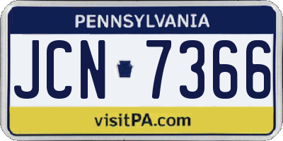 PA license plate JCN7366
