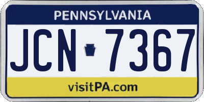 PA license plate JCN7367