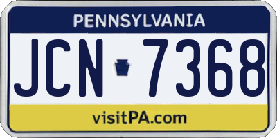 PA license plate JCN7368