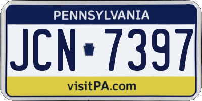 PA license plate JCN7397