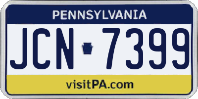 PA license plate JCN7399