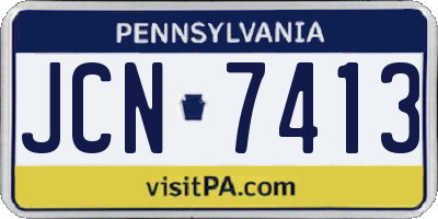 PA license plate JCN7413