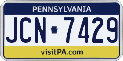 PA license plate JCN7429