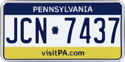 PA license plate JCN7437