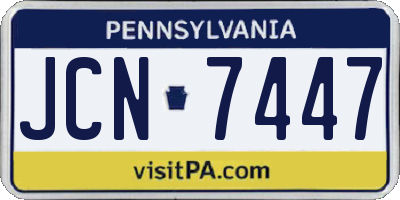 PA license plate JCN7447