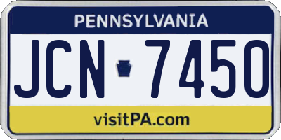 PA license plate JCN7450