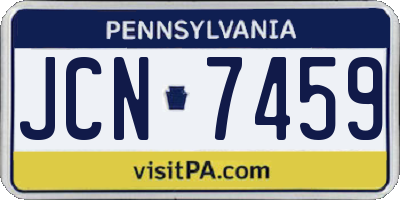 PA license plate JCN7459