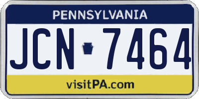 PA license plate JCN7464