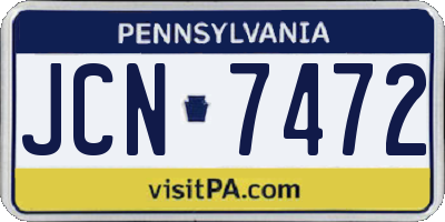PA license plate JCN7472