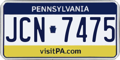 PA license plate JCN7475