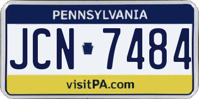 PA license plate JCN7484