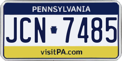 PA license plate JCN7485