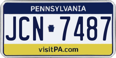 PA license plate JCN7487