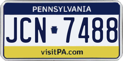 PA license plate JCN7488