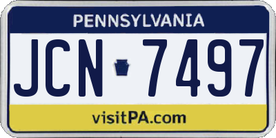 PA license plate JCN7497