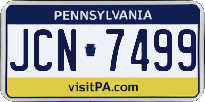 PA license plate JCN7499